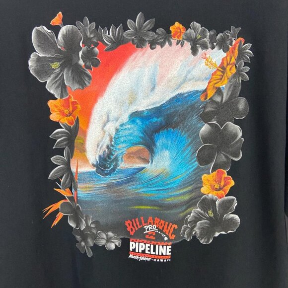 Men's Billabong Premium Pipeline Long Sleeve Black 100% Cotton T-Shirt Sz M NWT - Picture 5 of 7